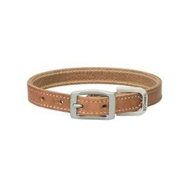 Straight Collar Leather - Russett, 3/4" x 15"