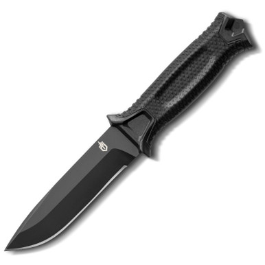 Gerber Strongarm Black/Black Brown Fixed Blade Knife Pain Edge Drop Point Black Molle Sheath
