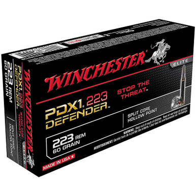 Winchester PDX1 Defender 223 Remington 60GR Bonded Jacketed HP Box of 20