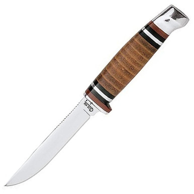 Case M3 Finn Hunter Fixed Blade Knife 3.125" CP SS Blade Leather Handle