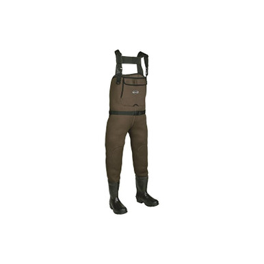 Youth Chest Waders Brown Chesapeake Neoprene Bootfoot Green/Gray, Size 4