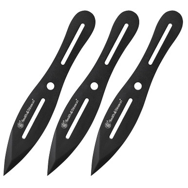 Smith & Wesson 3- 8in SS Throwing Knives Set with Belt Sheath SWTK8BCP
