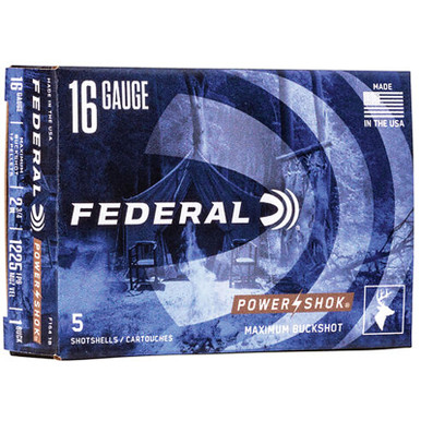 Federal Power-Shok 16 GA 2-3/4" #1 Buck 12 Pellets 5 Rounds