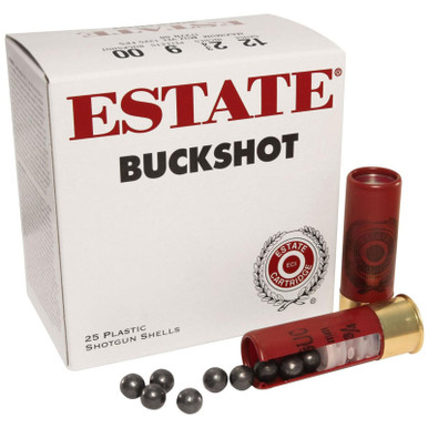 Estate Cartridge 12 GA 2-3/4" 00 Buckshot 9 Pellets 25 Rounds