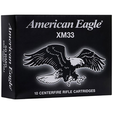 Federal American Eagle Ammunition 50 BMG 660 Grain XM33 Full Metal Jacket Box of 10