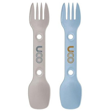 Utility Spork 2Pk W/Cord Stoneblue+Sand