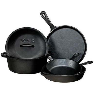 Lodge Seasoned Cast Iron 5 Piece Set
