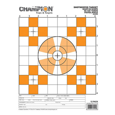 Champion ShotKeeper Sight In Target Small Paper Target 12pk,45550