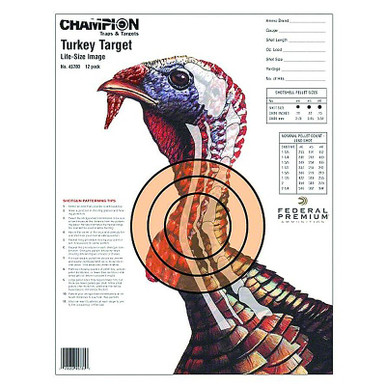 Champion Turkey Sight In Target Life Size 11"x14" Paper 12 Pack, 45780