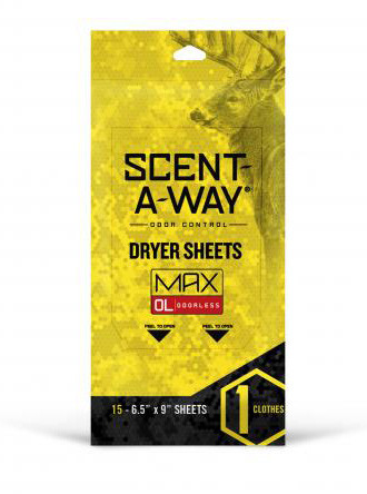 Scent-A-Way Max Odor Control Dryer Sheets - Odorless 15 ct.