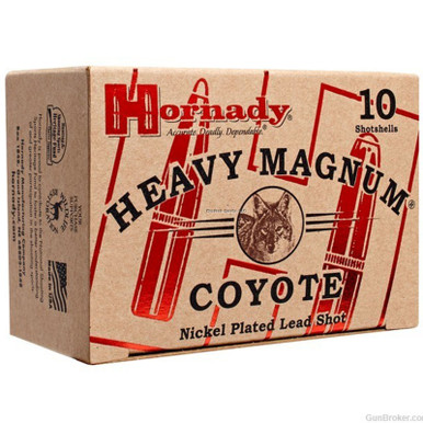 Hornady Heavy Magnum Coyote 12 GA 3" 1-1/2oz BB Nickel Plated Shot 10 Rounds