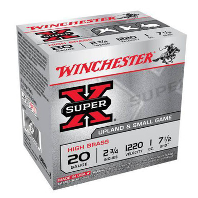 Winchester 20 Gauge Super-X 2-3/4" #7.5 1 Oz 25 Rounds