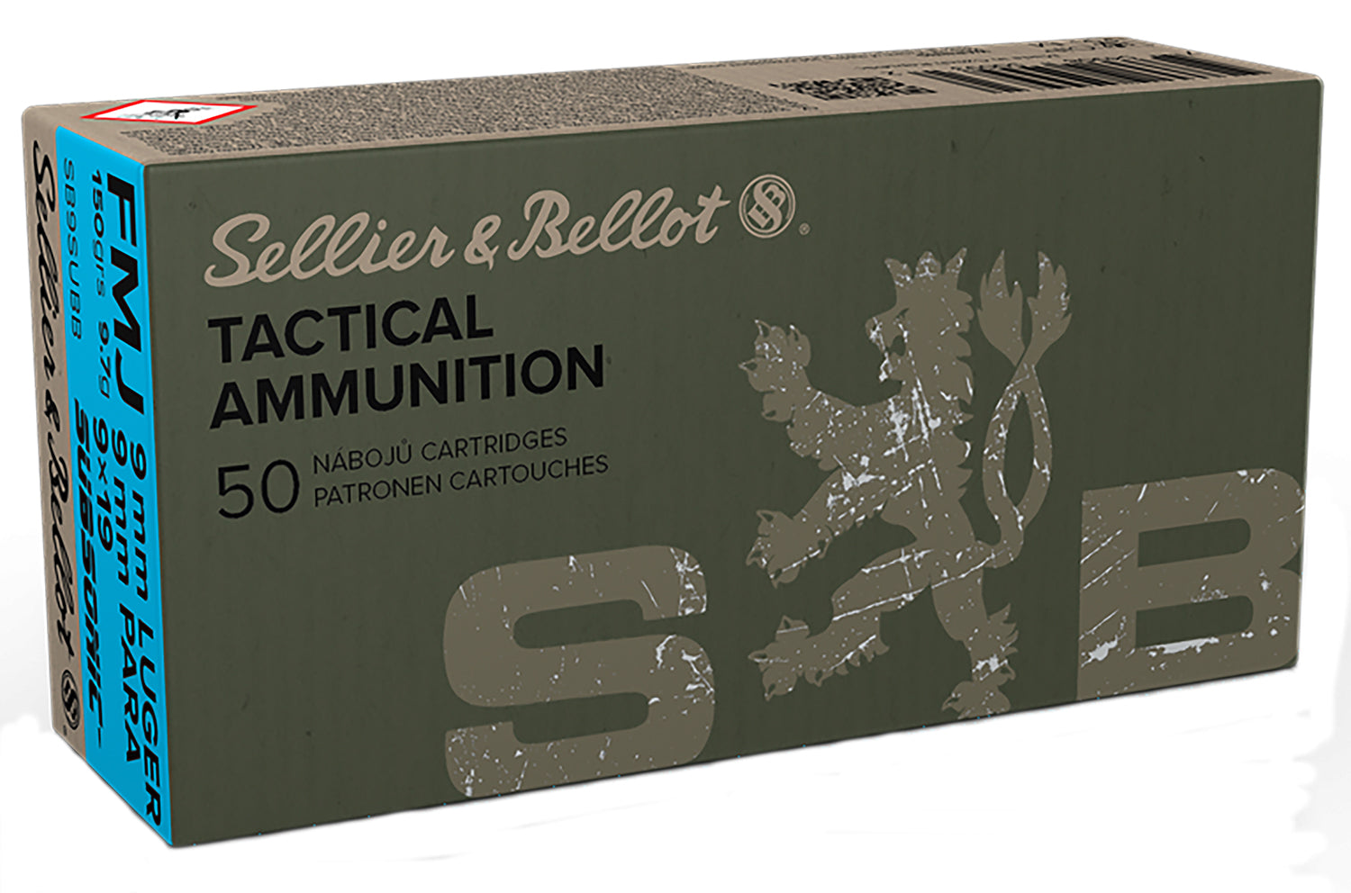 Sellier & Bellot 9mm Luger 150gr Subsonic FMJ Ammo 1001 FPS