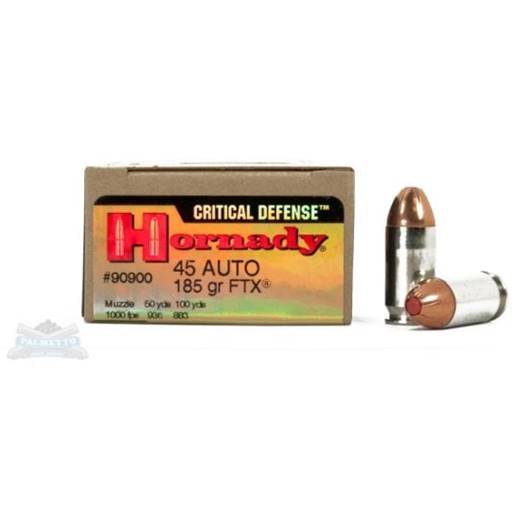 Hornady Critical Defense 45 ACP 185 Grain FTX 20 Round Box- 90900