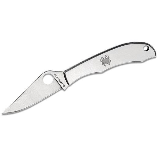 Spyderco Honey Bee Mini Folder Stainless Handle Satin Plain Drop Point Blade- C137P