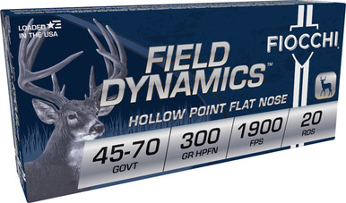 Fiocchi Extrema .45-70 Government 300 Grain Jacketed Hollow Point, 20 Rounds