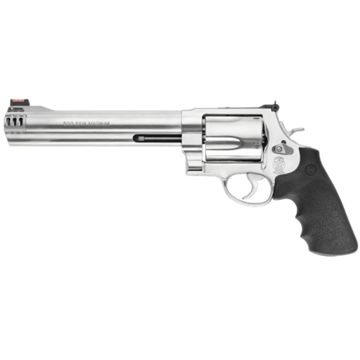Smith & Wesson Model 500 S&W Magnum Stainless Steel Black Rubber Grip 8.38" Ported Barrel 5 Shot- 163501