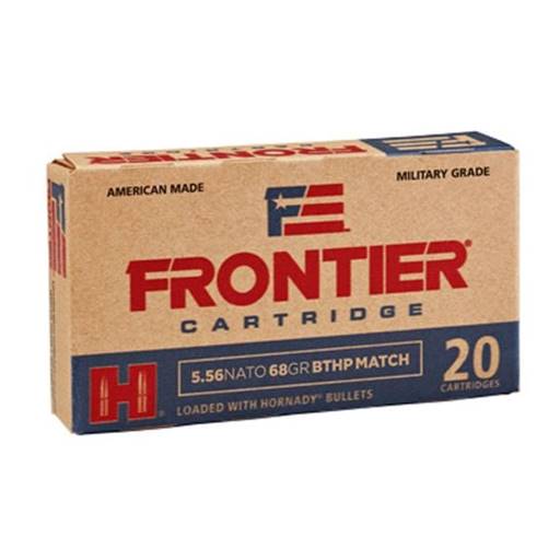 Hornady Frontier 5.56 68 Grain Boat Tail Hollow Point Match 20 Round Box- FR310