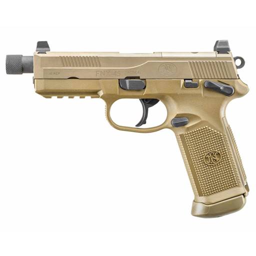 FNX-45 Tactical 45 ACP FDE Optic Cut Suppressor Height Night Sights 5.3" Threaded Barrel 15 Rounds- 66968