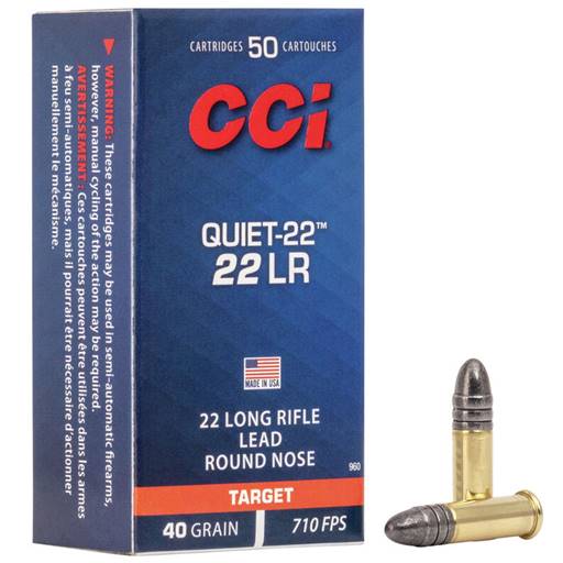 Federal CCI Quiet 22 LR 40 Grain Lead Round Nose 50 Round Box- 960