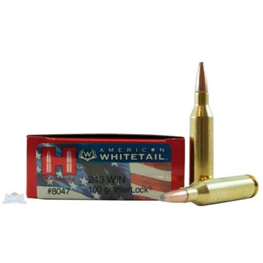Hornady American Whitetail243 100 Grain InterLock Spire Point 20 Round Box- 8047