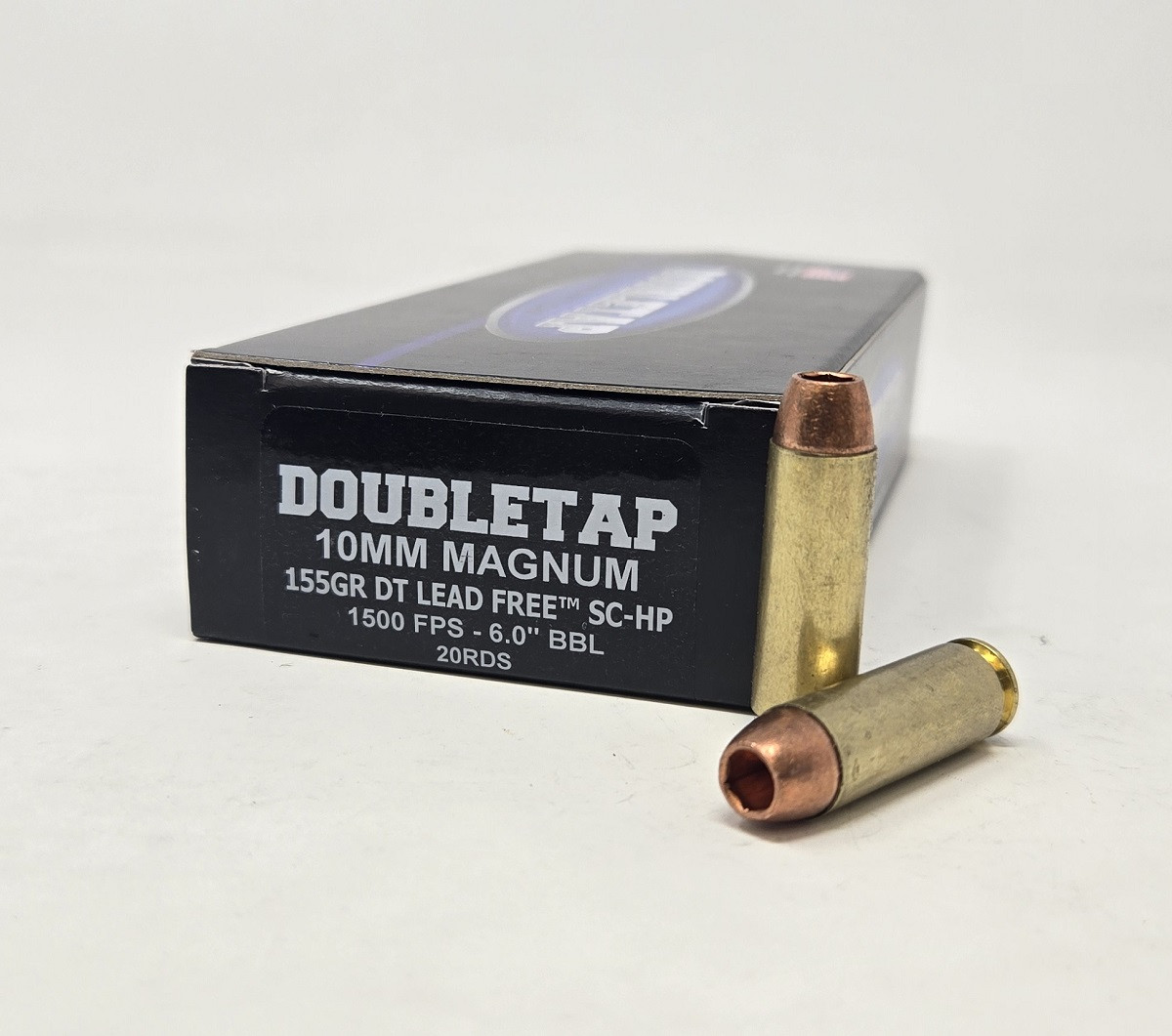 DoubleTap 10mm Mag Ammunition Lead Free 10MAG155X 155 Grain Solid Copper Hollow Point 20 Rounds