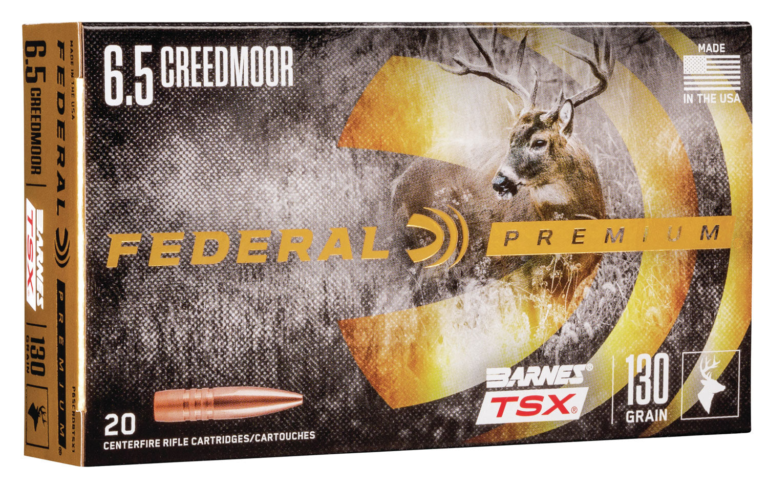 Federal 6.5mm Creedmoor 130gr TSX Ammo 2825 FPS