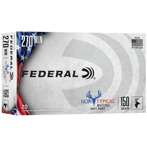 Federal Non Typical Whitetail 270 150 Grain Soft Point 20 Round Box- 270DT150
