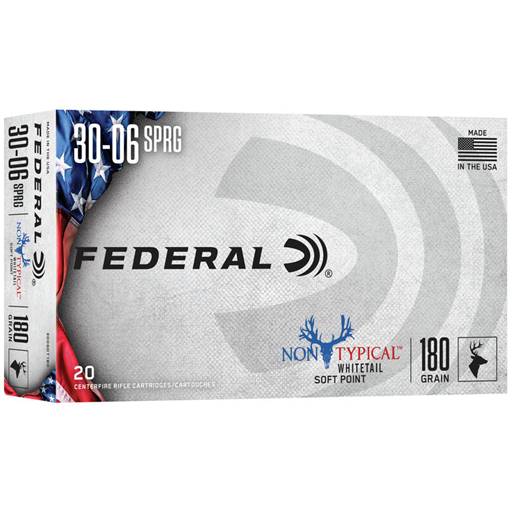 Federal Non Typical Whitetail 30-06 180 Grain Soft Point 20 Round Box- 3006DT180