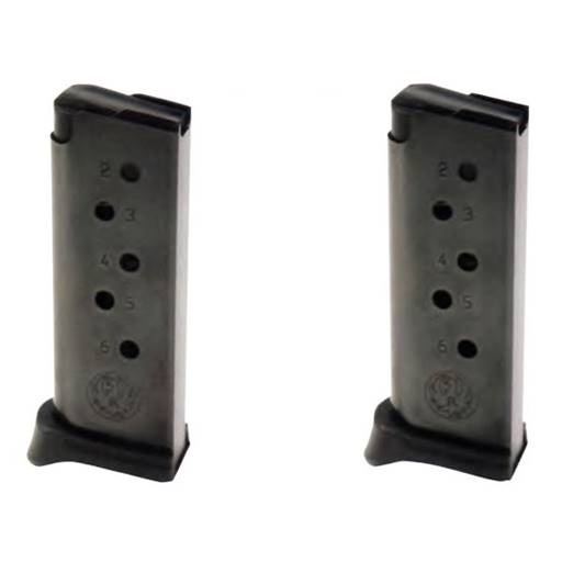 Ruger LCP II Magazine 380 ACP 6 Round Black 2 Pack- 90643