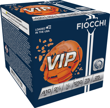 Fiocchi Exacta VIP .410 Gauge 2.5" 1/2 oz #7.5 Shot, 25 Rounds