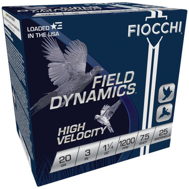 Fiocchi Field Dynamics High Velocity 20 Gauge 3" #7.5 - 1.25 oz - 25rds