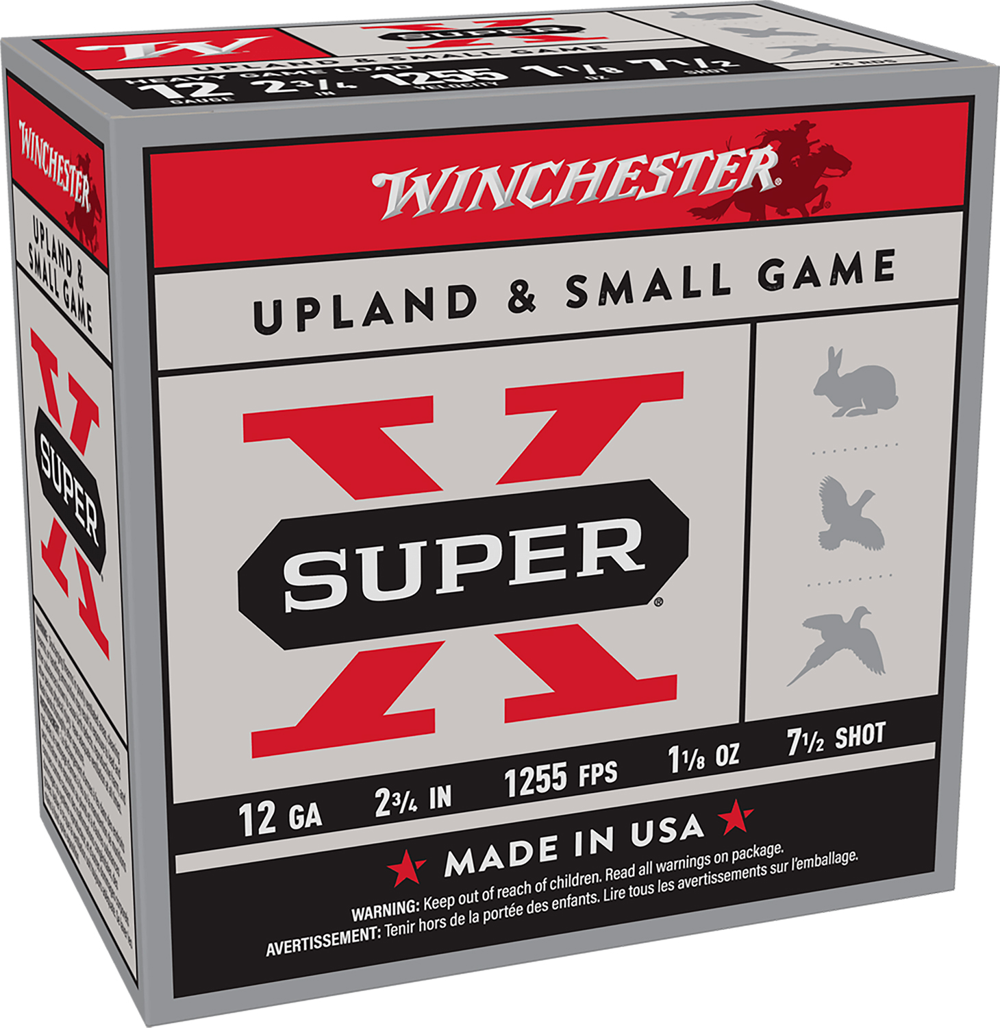 Winchester Ammo Super X Heavy Game Load 12Gauge 2.75″ 1 1/8oz 7.5Shot 25 Per Box/10 Case