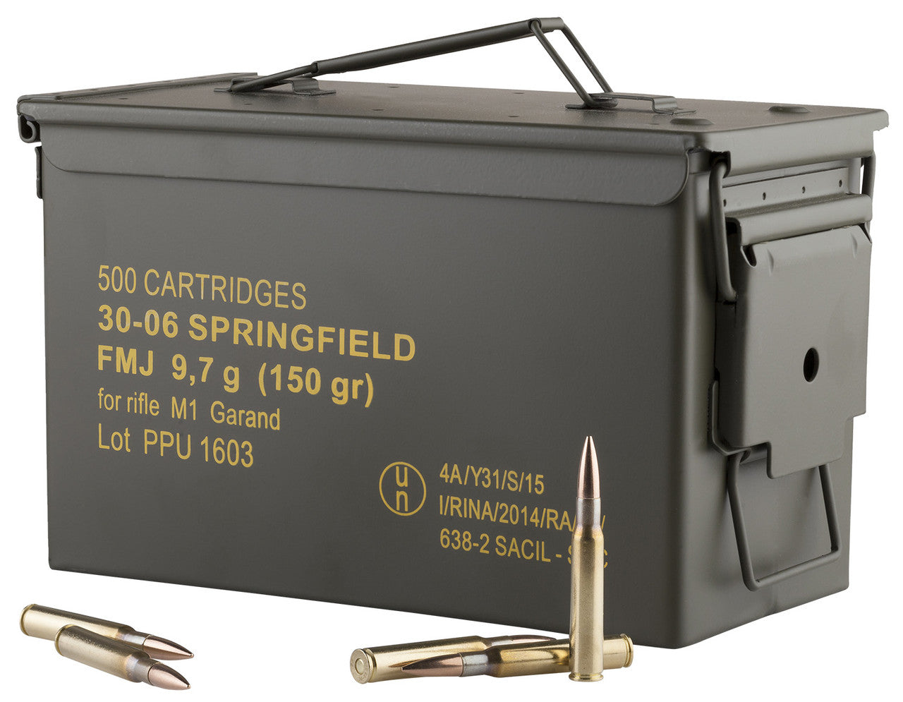 PPU Standard Rifle .30-06 Springfield 150 gr FMJ – 500 Round Case
