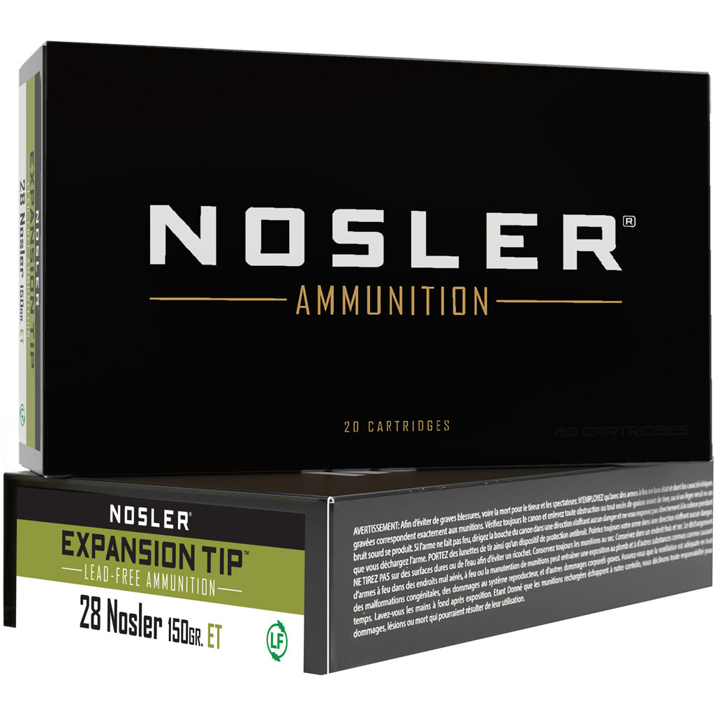 Nosler .28 Nosler 150gr Expansion Tip Ammo 3250 FPS