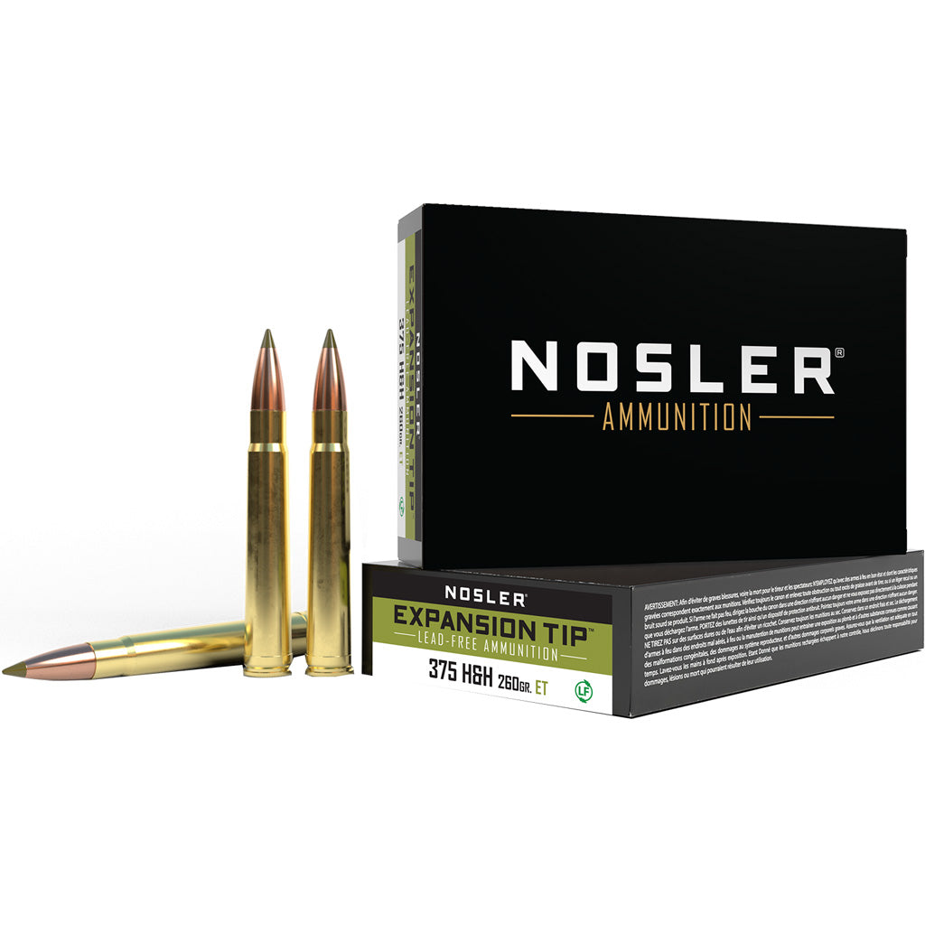 Nosler .375 H&H Mag 260gr Expansion Tip Ammo 2700 FPS