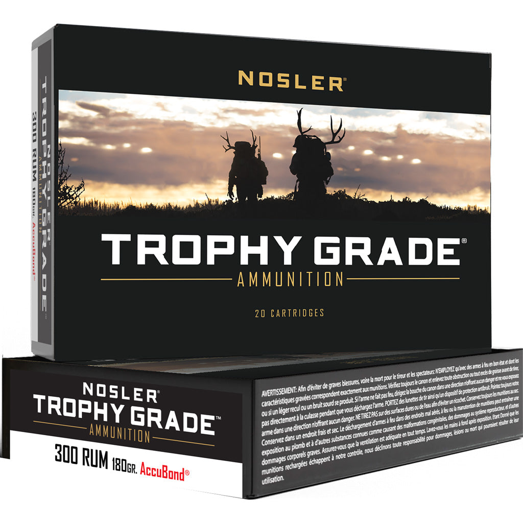 Nosler .300 RUM Trophy Grade 180gr AccuBond Ammo 3250 FPS