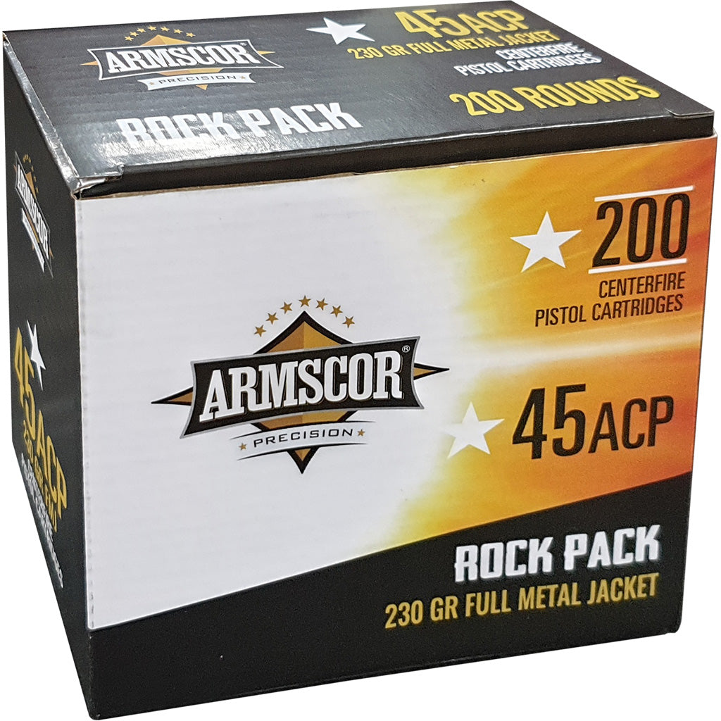 Armscor Range Rock Pack Pistol Ammo 45 ACP 230 gr. FMJ 200 rd. 849 FPS