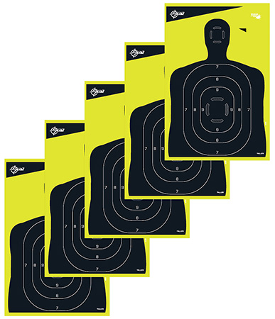 Allen Company, EZ AIM Splash Reactive Target Silhouette Paper Hanging 12″ x 18″ Black/Yellow 5 Pack