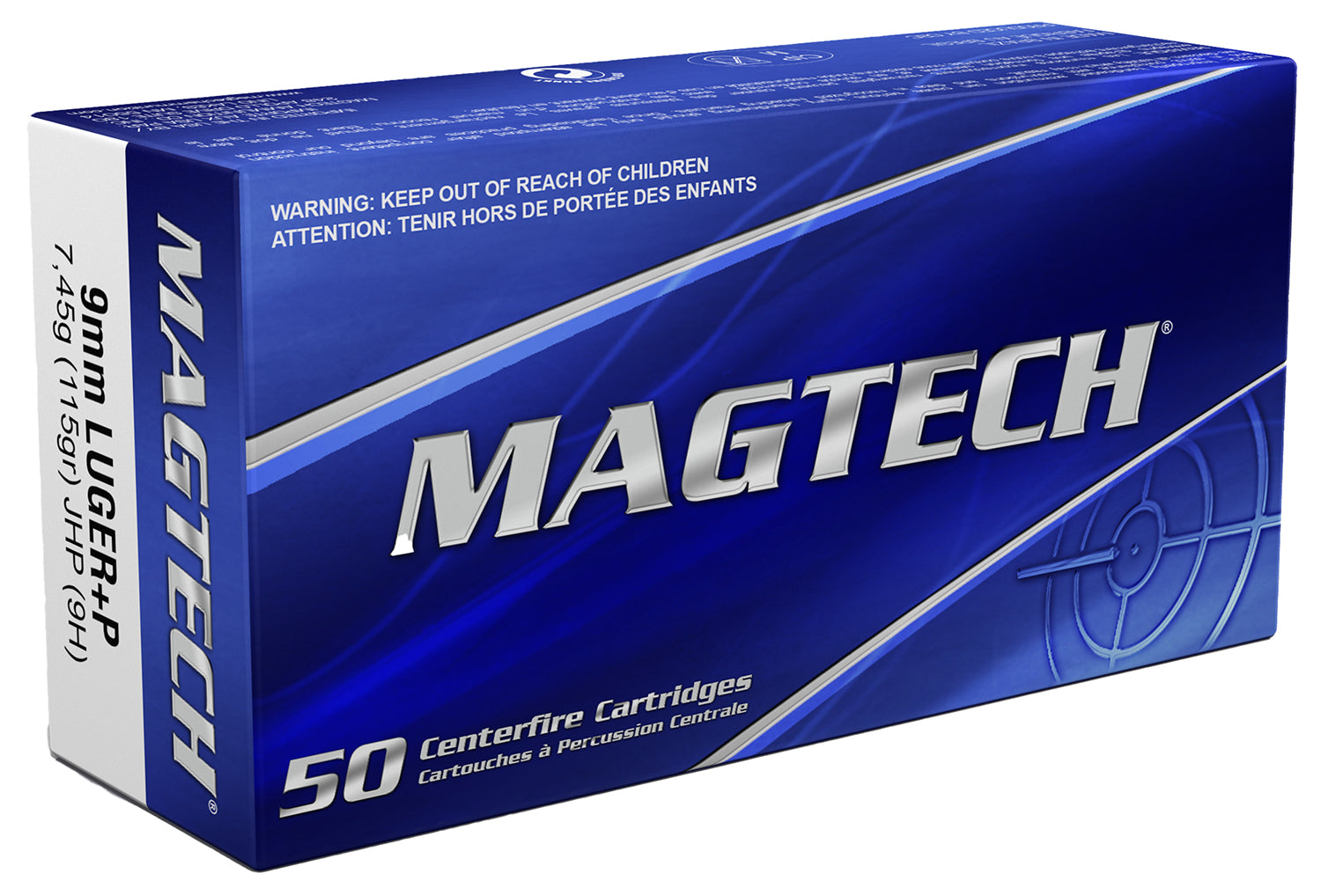 Magtech 9H Range/Training Jacketed Hollow Point 115 Grain 9mm Luger/Parabellum 1330 fps