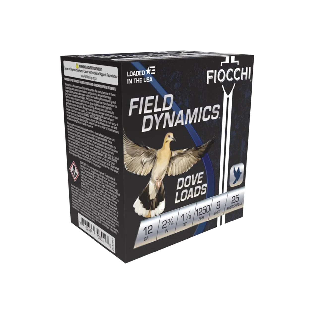 Fiocchi Field Dynamics Dove & Quail 12Gauge 2.75″ 1 1/8oz 8Shot 25 Per Box/10 Case