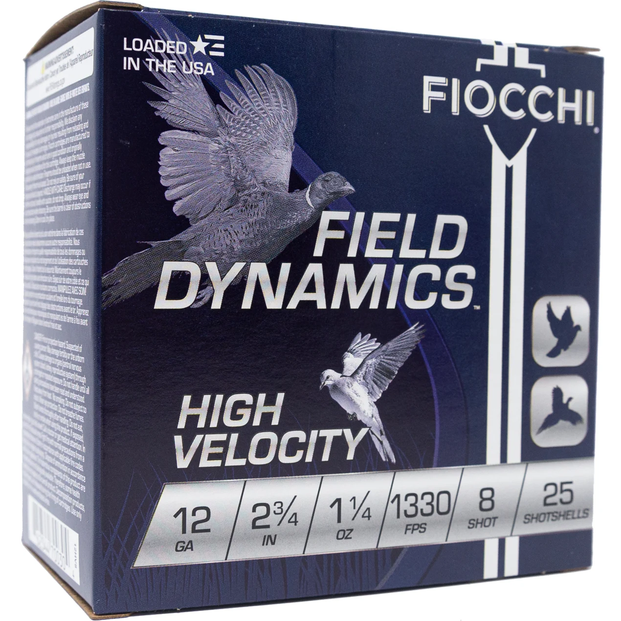 Fiocchi Field Dynamics High Velocity 12Gauge 2.75″ 1 1/4oz 8Shot 25 Per Box/10 Case