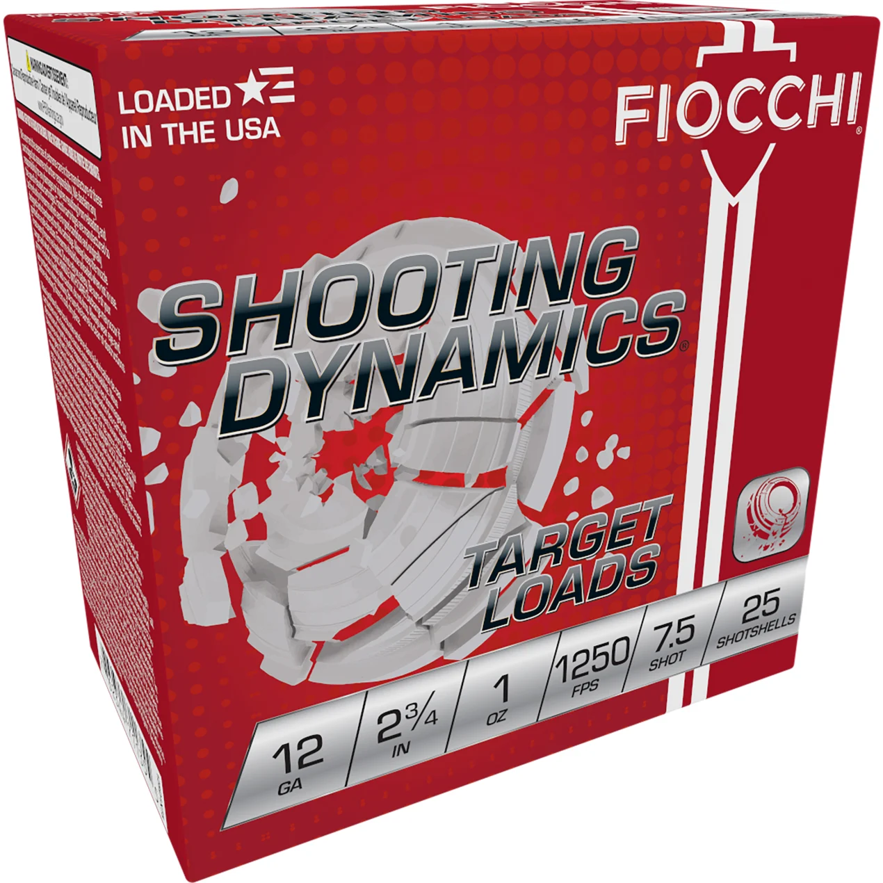 Fiocchi Shooting Dynamics 12Gauge 2.75″ 1oz 7.5Shot 25 Per Box/10 Case