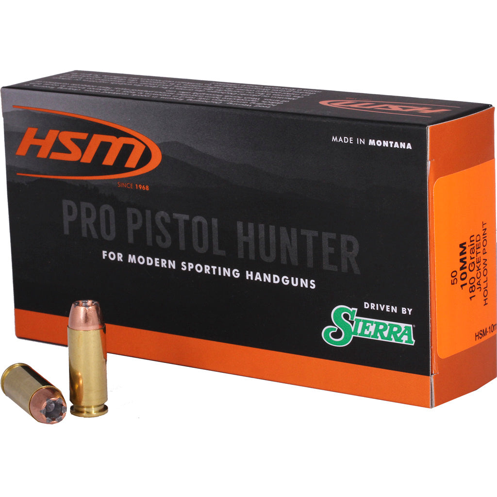 HSM 10mm Auto Pro Pistol 180gr JHP Amm 990 FPS