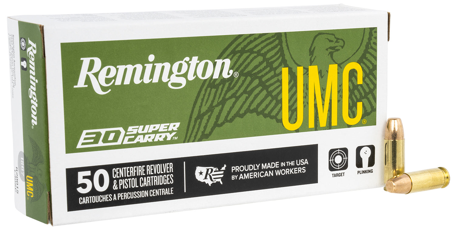 Remington UMC .30 Super Carry 100gr FMJ Ammo 1250 FPS