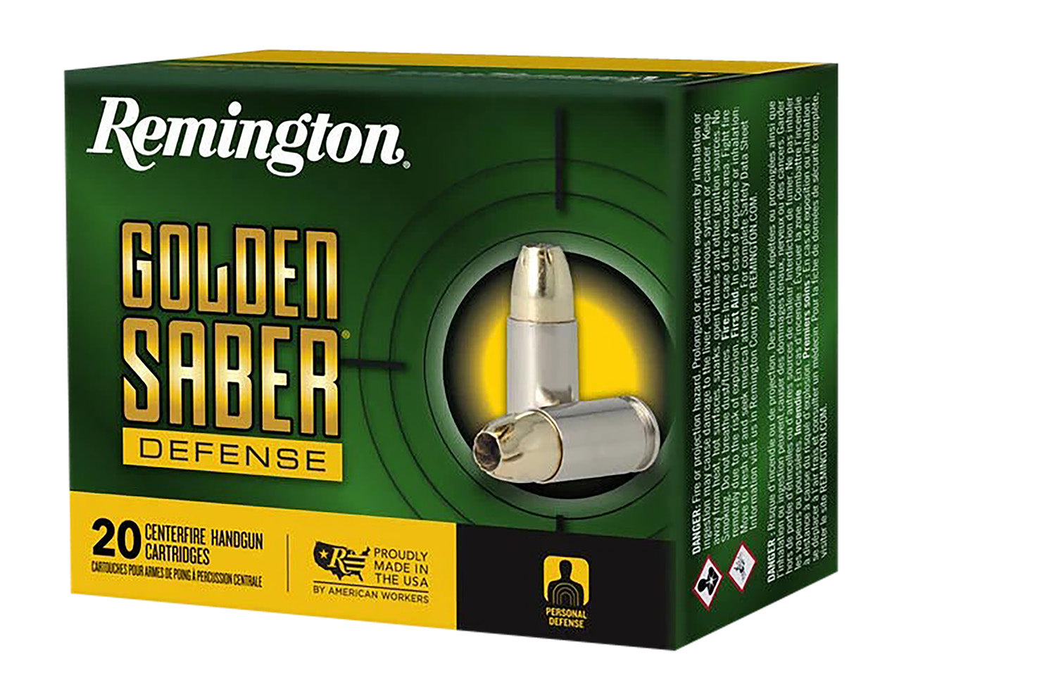 Remington 10mm Auto Golden Saber 180gr Brass JHP Ammo 1150 FPS