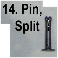 14: PIN, split, bush, axis side levers