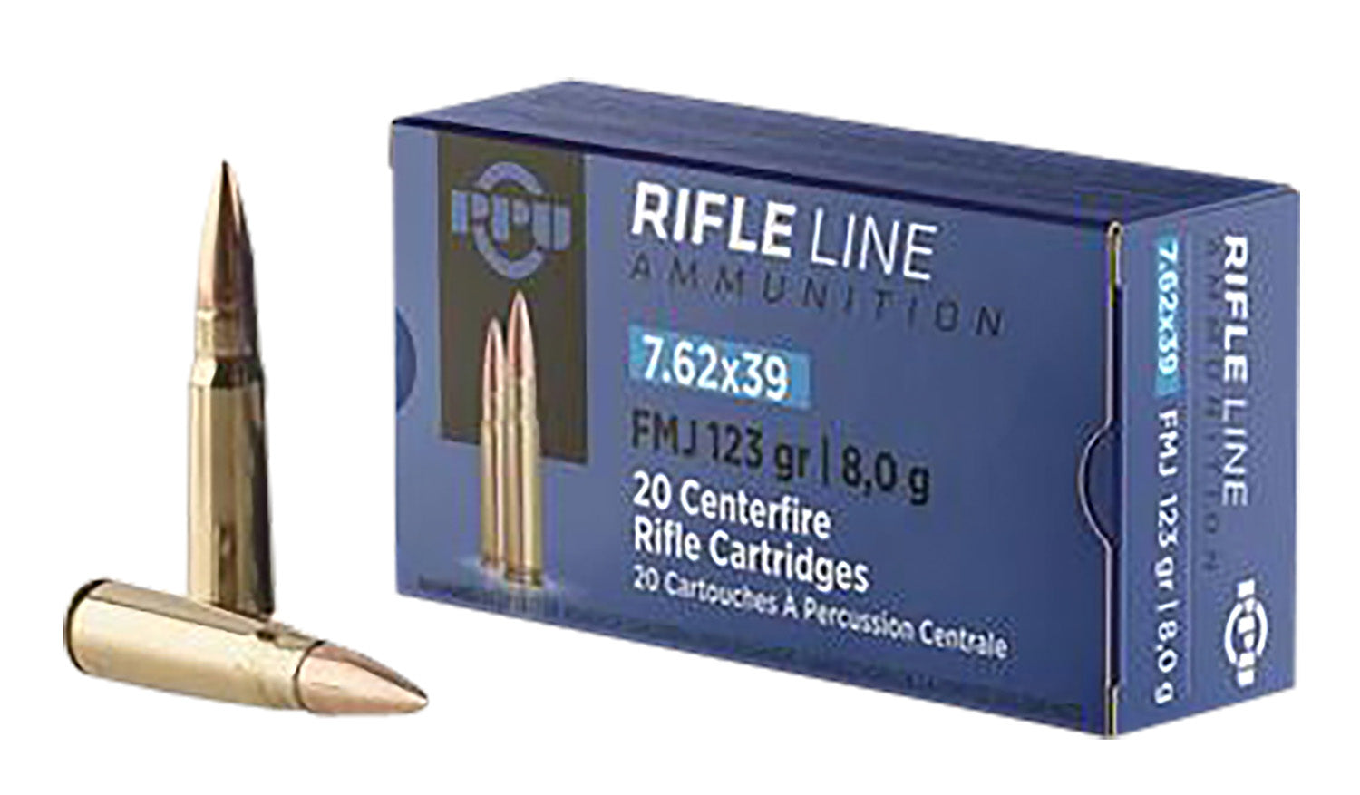PPU 7.62x39mm Metric Rifle 123gr SPRN Ammo 2461 FPS