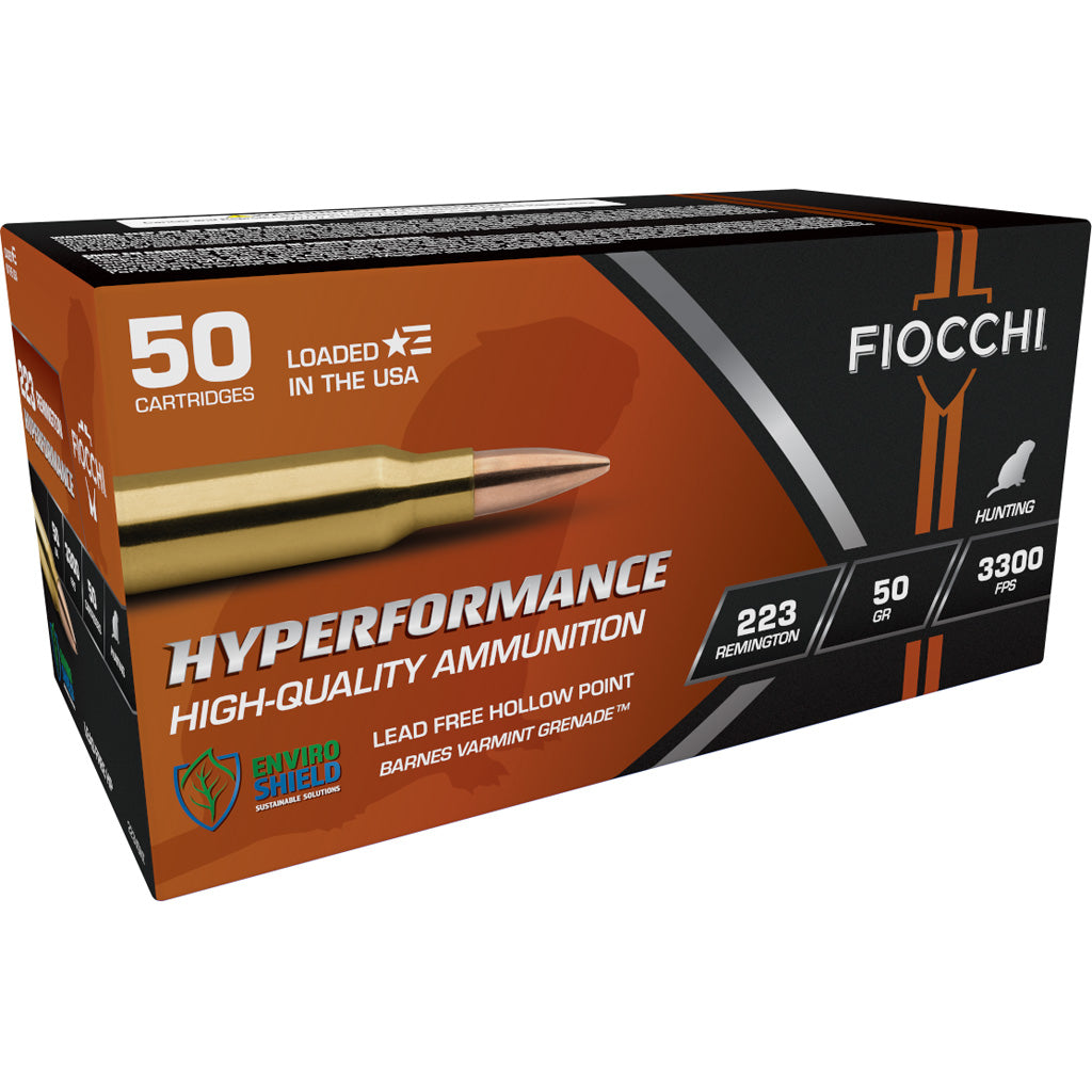 Fiocchi .223 Rem Hyperformance 50gr Barnes Varmint Grenade Ammo 3300 FPS