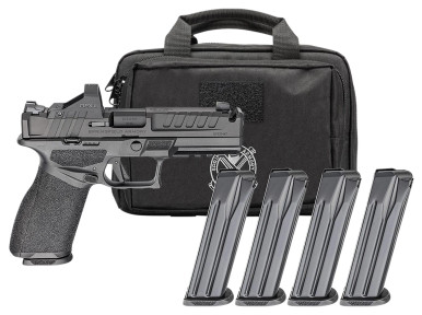 Springfield Armory Echelon Comp 9mm Pistol 4.5" Gear Pac Bundle, (4) Magazines, Red Dot, 20+1 - 20+1 Rounds | 4.5" Barrel | Blue/Black